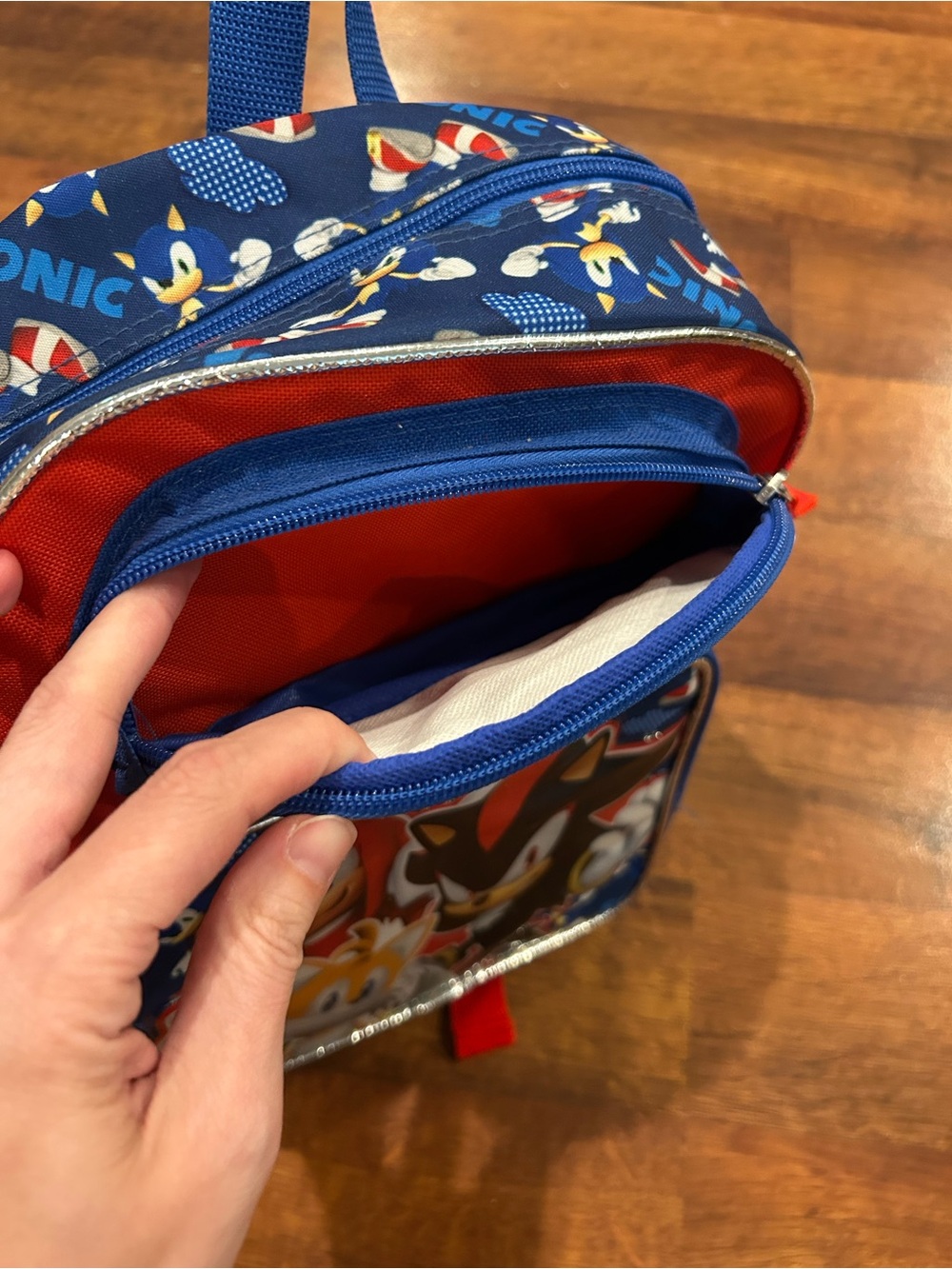 Sonic The Hedgehog Small Backpack 3-D Images Shadow Knuckles Tails 13” Preschool - Picture 5 of 7